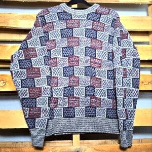 Vintage Brandini sweater Size:M Color:Gray/Blue/Red